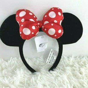 Disney Parks Minnie Mouse Velvet & Satin Traditional Ears Disneyland headband